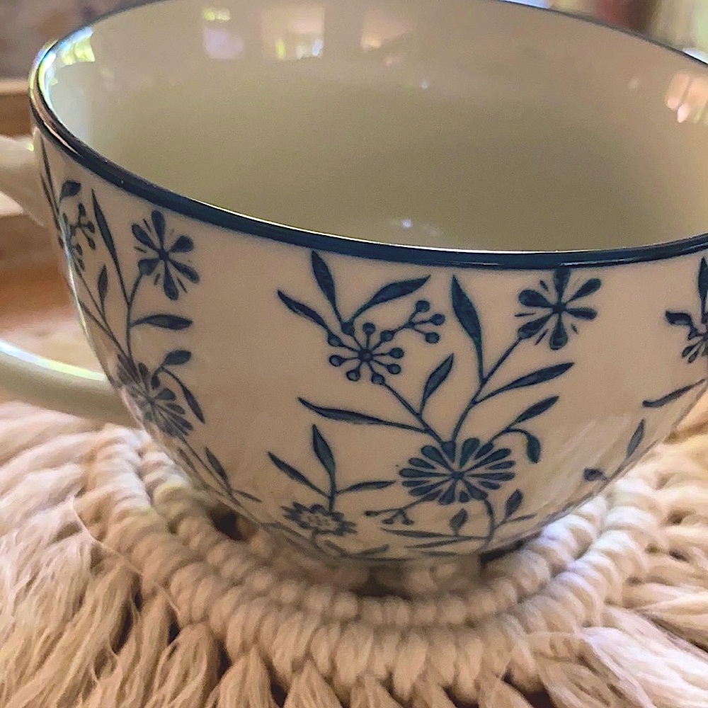 🔷Beautiful blue and white cup donated